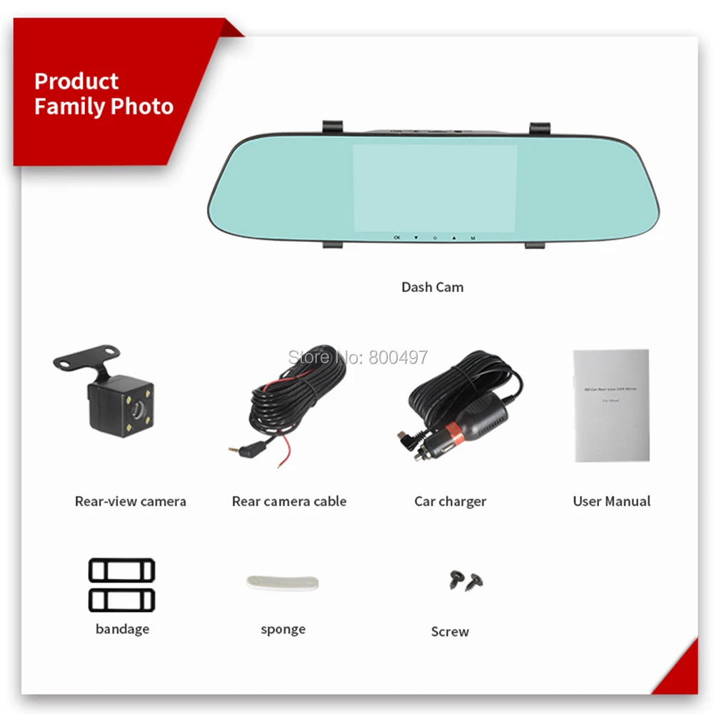 Car DVR HD 1080P 5" Wide Angle IPS Rear View Mirror Camera Video Recorder Dual Lens G-Sensor Parking Motion Detection Dash Cam
Car DVR HD 1080P 5" Wide Angle IPS Rear View Mirror Camera Video Recorder Dual Lens G-Sensor Parking Motion Detection Dash Cam