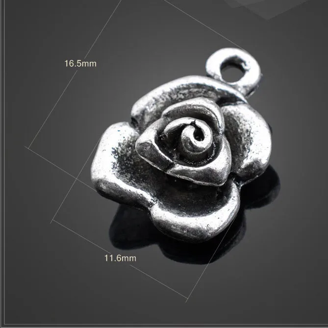 High quality 10 Pieces/Lot 16.5mm*11.6mm Antique Silver Plated metal Flower rose charm pandent for jewelry making
High quality 10 Pieces/Lot 16.5mm*11.6mm Antique Silver Plated metal Flower rose charm pandent for jewelry making