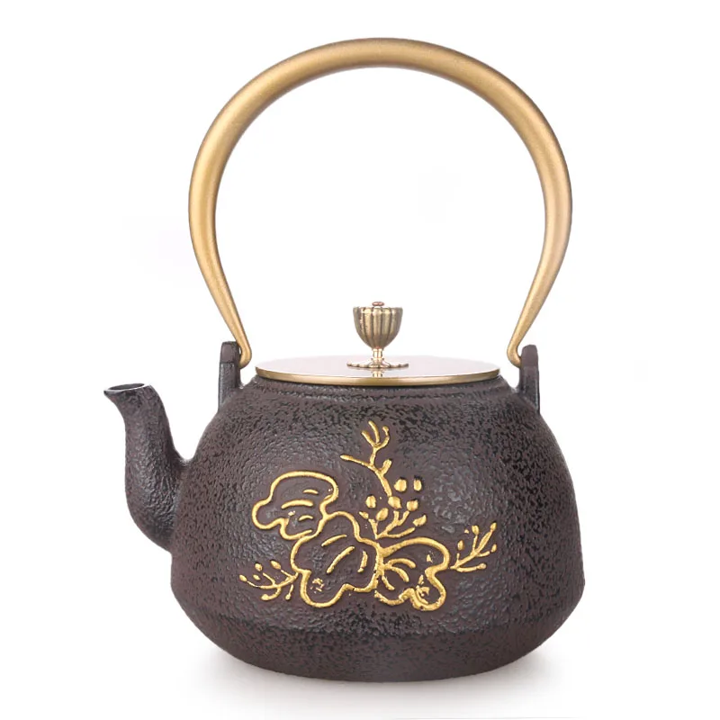 Japanese health cast iron Kongfu teapot old iron tea pot Phoenix painted gold copper cover water kettle drinkware 1.3L
Japanese health cast iron Kongfu teapot old iron tea pot Phoenix painted gold copper cover water kettle drinkware 1.3L