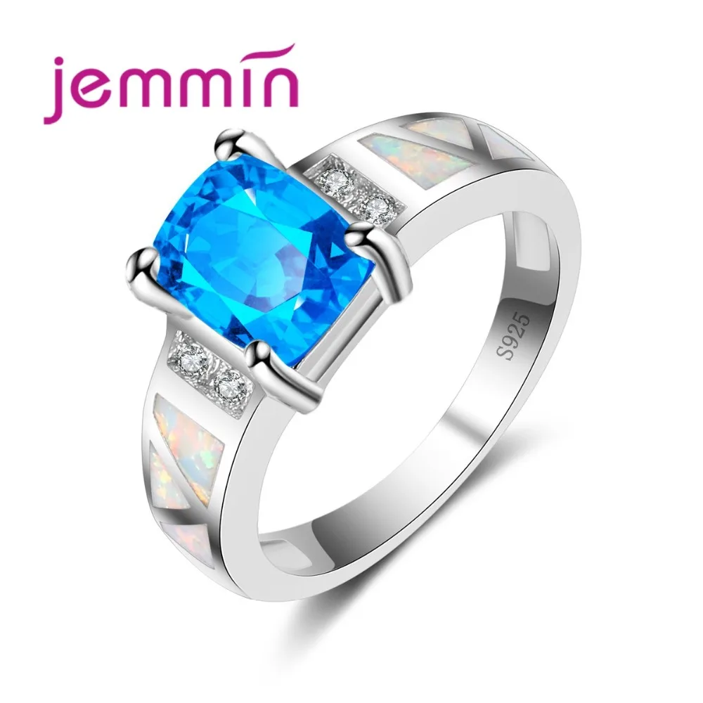 Charm Lake Blue Princess Cut Crystal Wedding Engagement Rings For Women Fine 925 Sterling Silver Needle Anniversary Finger Ring
Charm Lake Blue Princess Cut Crystal Wedding Engagement Rings For Women Fine 925 Sterling Silver Needle Anniversary Finger Ring