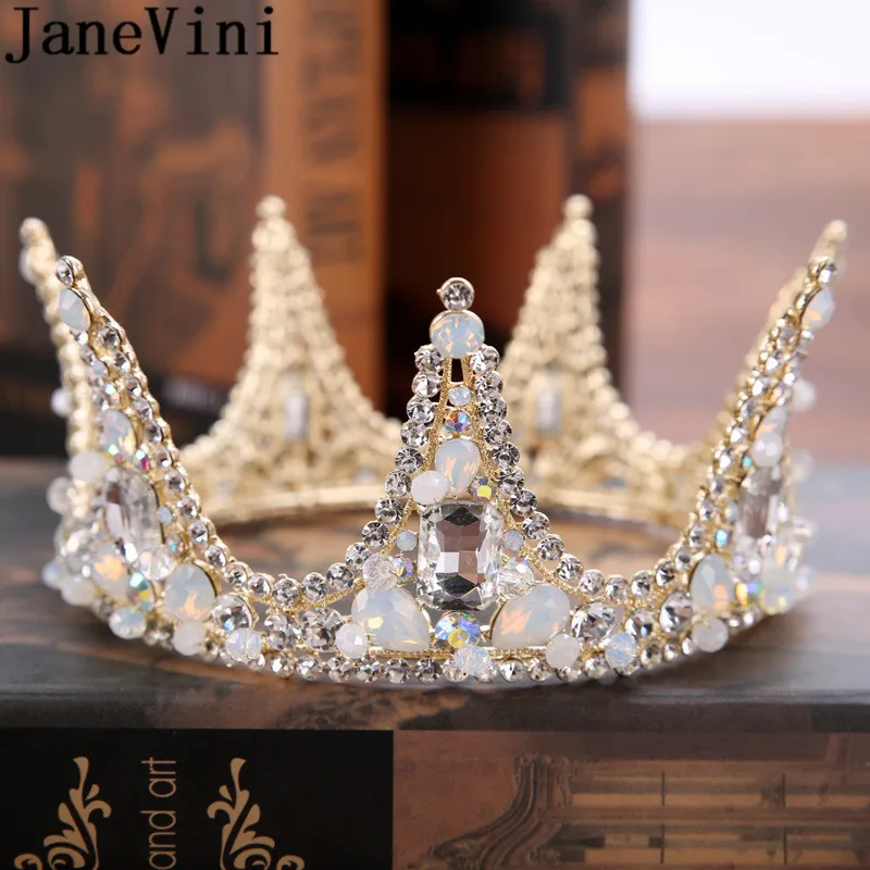 

JaneVini Luxury Princess Crystal Head Jewelry Baroque Rhinestone Bridal Tiaras And Crowns Hairband Wedding Headpieces Women