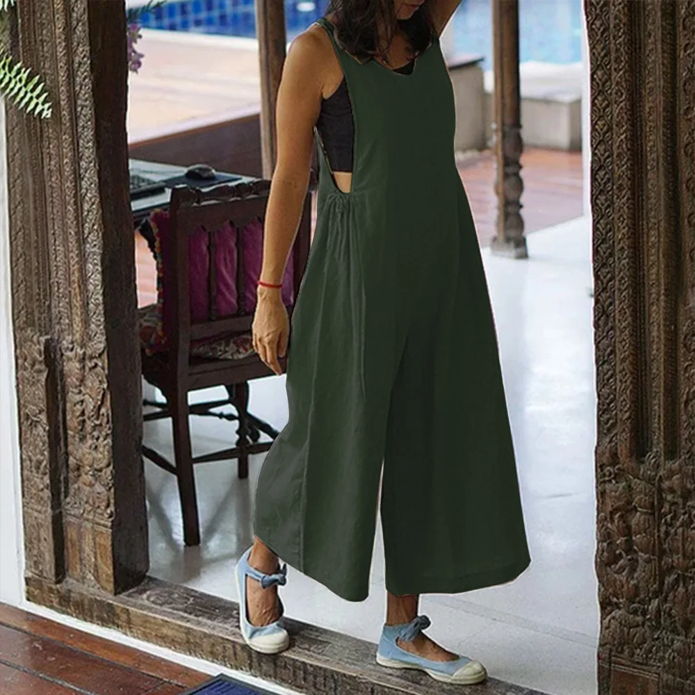 Long Trousers Long Jumpsuit Women Loose Solid Sleeveless Tops And Loose Leg Jumpsuit 2019 Summer Casual Plus Size Woman Bodysuit
Long Trousers Long Jumpsuit Women Loose Solid Sleeveless Tops And Loose Leg Jumpsuit 2019 Summer Casual Plus Size Woman Bodysuit