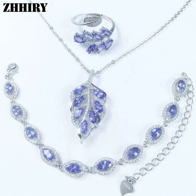 Natural blue tanzanite jewelry set Genuine gem sets Solid 925 sterling silver Precious stone woman prom
Natural blue tanzanite jewelry set Genuine gem sets Solid 925 sterling silver Precious stone woman prom