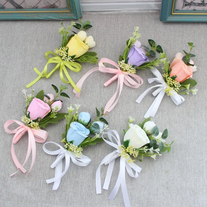 High Quality Bride Groom Bridesmaids Corsage With Silk Ribbon Wedding Corsages Prom Photography Wrist Flower
High Quality Bride Groom Bridesmaids Corsage With Silk Ribbon Wedding Corsages Prom Photography Wrist Flower