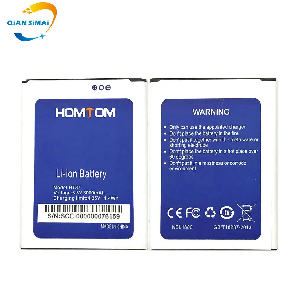 Аккумулятор QiAN SiMAi Homtom HT37, 1 шт., новый, высокое качество, для Homtom HT37 Pro мобильный телефон в наличии + трек-код
Аккумулятор QiAN SiMAi Homtom HT37, 1 шт., новый, высокое качество, для Homtom HT37 Pro мобильный телефон в наличии + трек-код