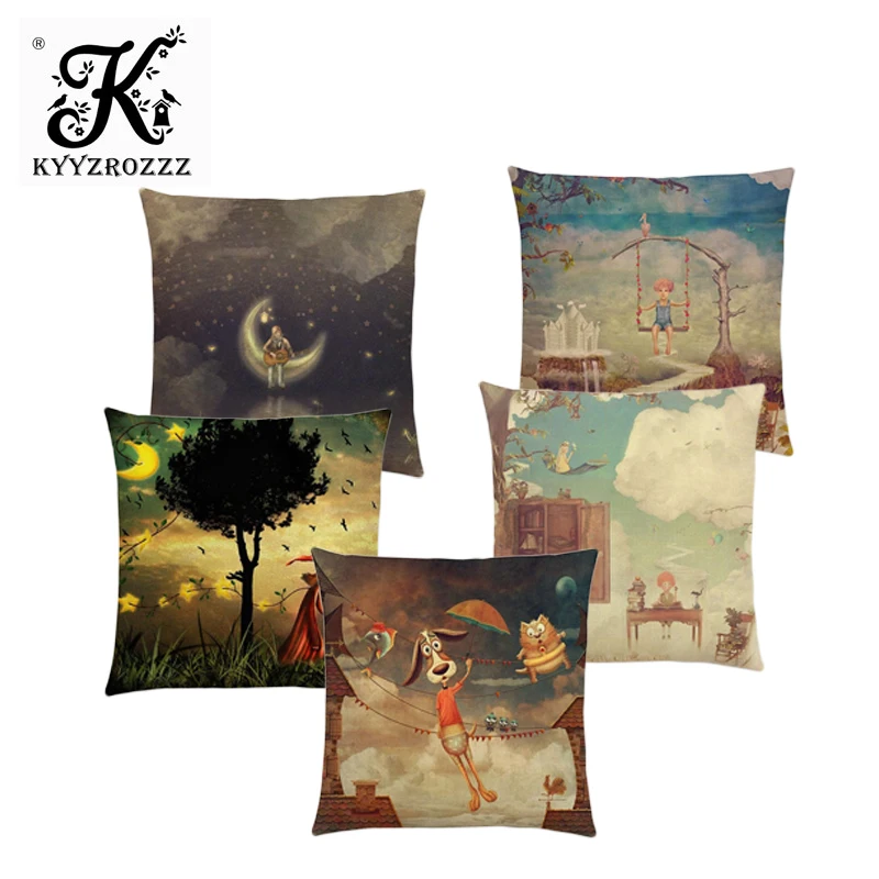 Mysterious Imagine Animals Forest Children Fantastic Clouds Sky Moon Stars Dream Fairy Tale Cushion Cover Sofa Throw Pillow Case
Mysterious Imagine Animals Forest Children Fantastic Clouds Sky Moon Stars Dream Fairy Tale Cushion Cover Sofa Throw Pillow Case