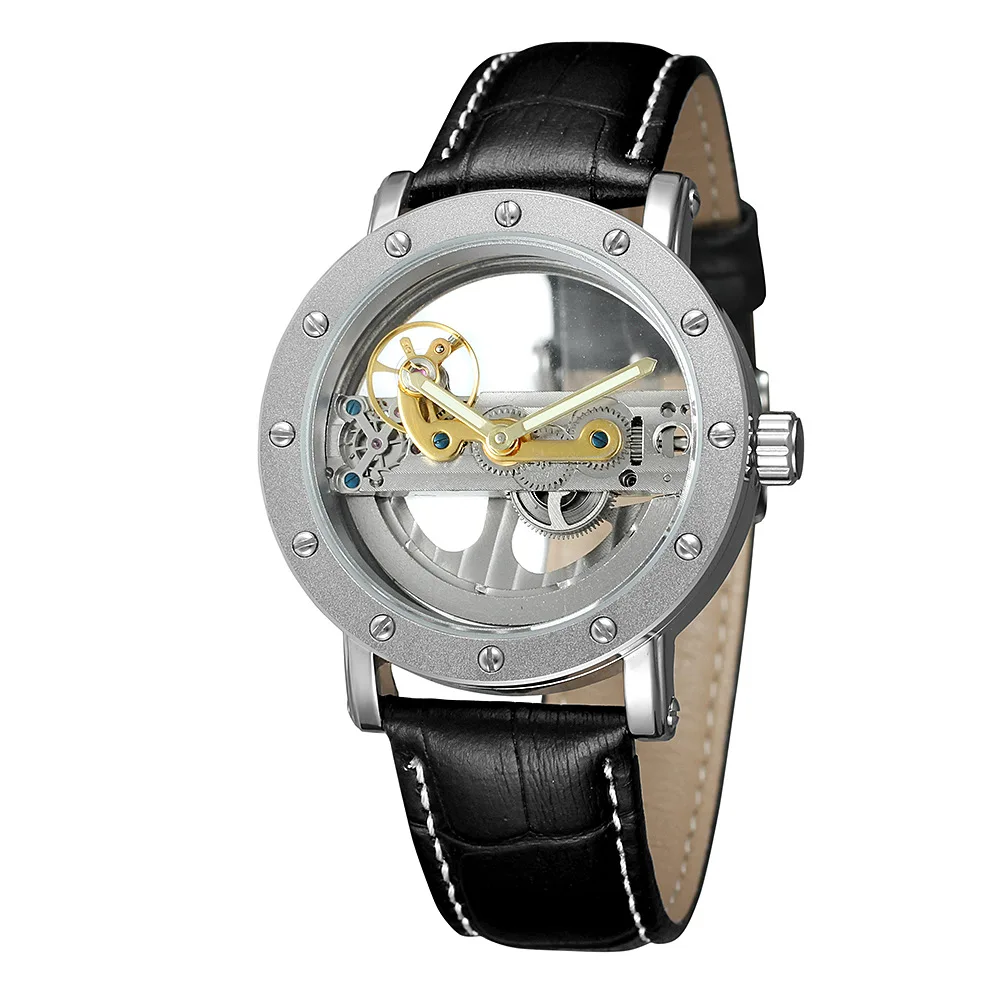 FORSINING Mechanical Wristwatch Male Clock Fashion Casual Transparent Case Screw Button Men's Automatic Watch Leather Strap
FORSINING Mechanical Wristwatch Male Clock Fashion Casual Transparent Case Screw Button Men's Automatic Watch Leather Strap