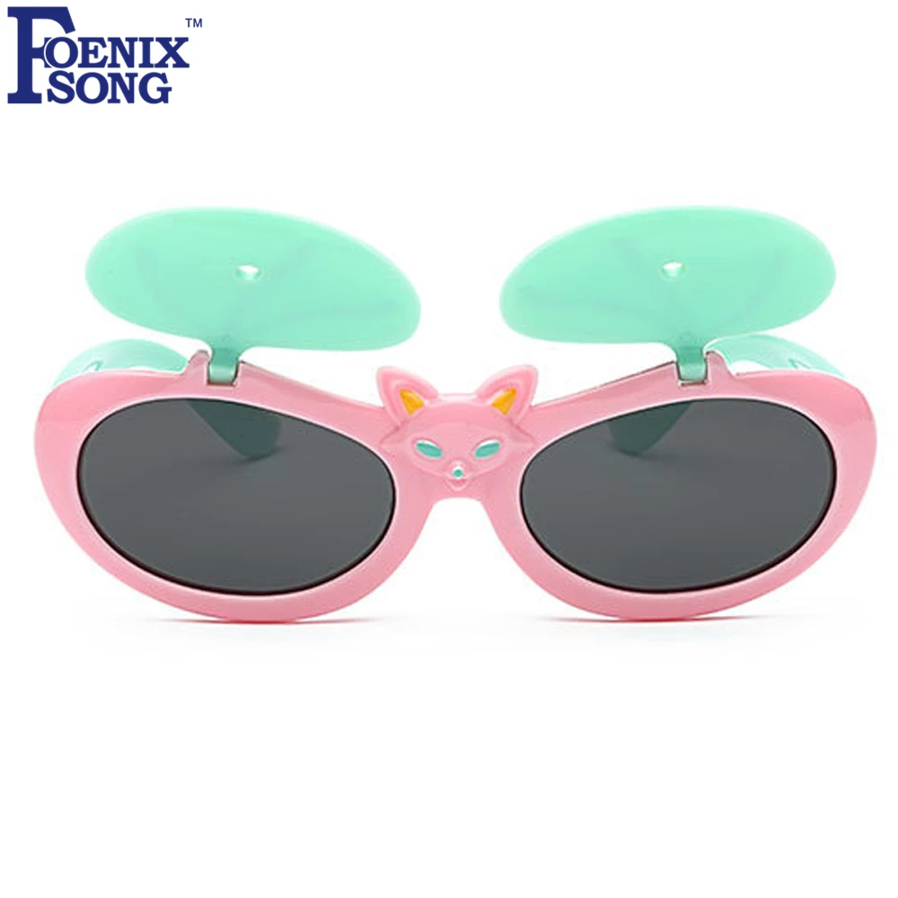 FOENIXSONG малыша поляризованные в форме кошачего глаза зеркало солнцезащитные очки
