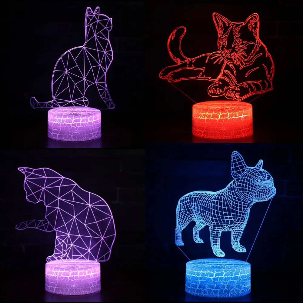 French Bulldog Cat Owl LED 3D Visual Illusion Night Light Creative Table Decoration USB Light Decorative Novelty Lamp Kids Gift
French Bulldog Cat Owl LED 3D Visual Illusion Night Light Creative Table Decoration USB Light Decorative Novelty Lamp Kids Gift