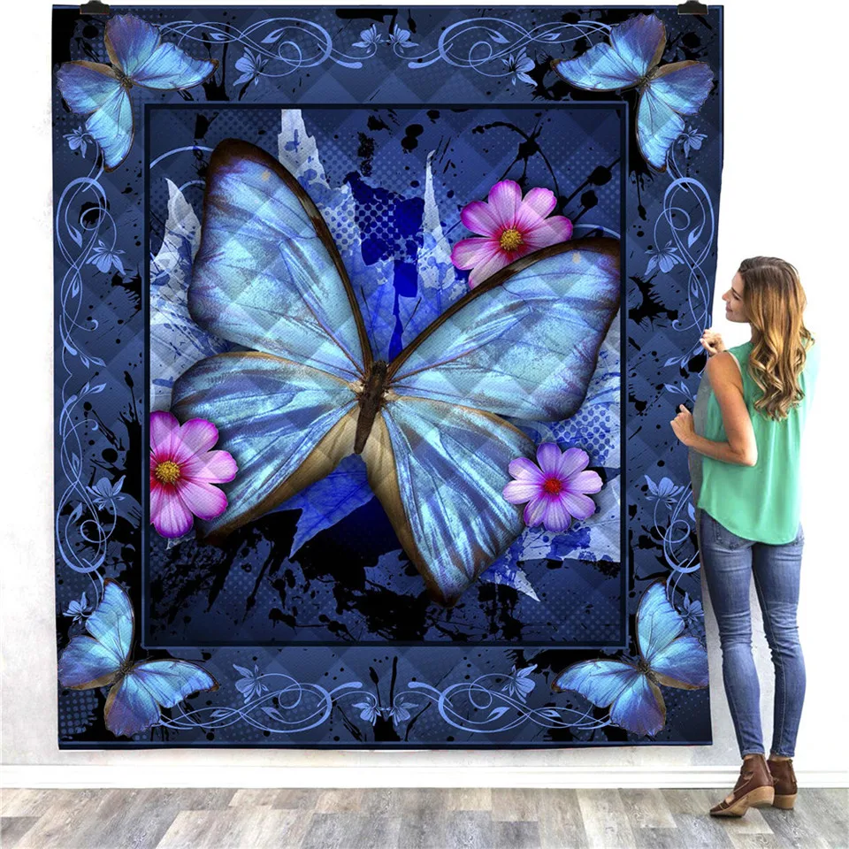 SOFTBATFY Blue Butterfly Print Quilt All Season For Bed Soft Warm Blanket Cotton Quilt Dropshipping
SOFTBATFY Blue Butterfly Print Quilt All Season For Bed Soft Warm Blanket Cotton Quilt Dropshipping