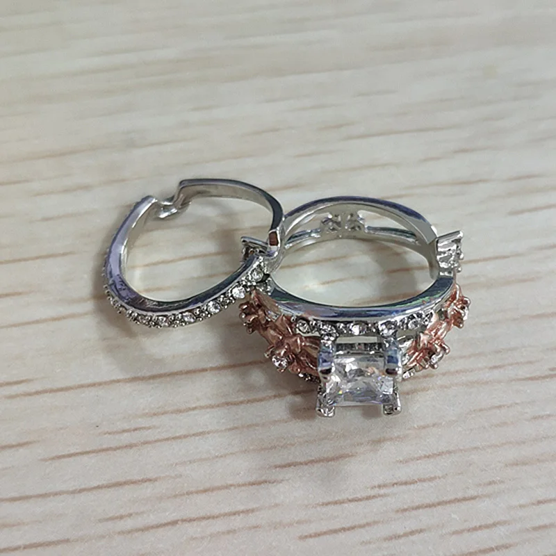 2PCS/Set Fashion Austrian Crystal Ring Cubic Zircon Rose Flower Ring Set Rose Gold And Silver Color Allergy Free Shipping 30Q419
2PCS/Set Fashion Austrian Crystal Ring Cubic Zircon Rose Flower Ring Set Rose Gold And Silver Color Allergy Free Shipping 30Q419