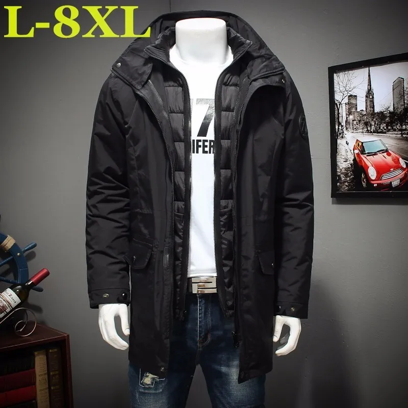 Мужская водонепроницаемая зимняя куртка 2 в 1 размера плюс 10XL 8XL 7XL 6XL теплые