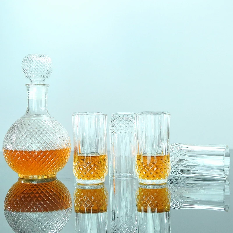 Lead-free glass Diamond Crystal wine glass Cup set Goblet whiskey brandy Glass cup and wine decanter Household drinkware
Lead-free glass Diamond Crystal wine glass Cup set Goblet whiskey brandy Glass cup and wine decanter Household drinkware
