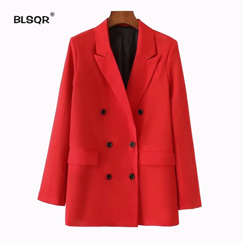 BLSQR Women Red Suit Blazer 2018 Spring Fashion Jacket Double Breasted Pocket Women Blazers Jackets Work Office Business Suit
BLSQR Women Red Suit Blazer 2018 Spring Fashion Jacket Double Breasted Pocket Women Blazers Jackets Work Office Business Suit