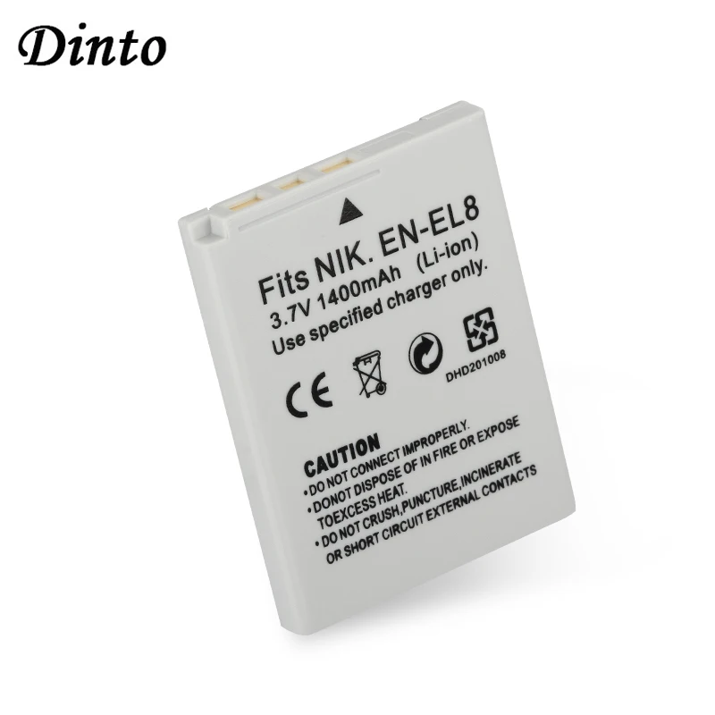 Dinto 1pc 1400mAh 3.7V EN-EL8 ENEL8 EN EL8 Camera Battery Pack for Nikon Coolpix P1 P2 S1 S2 S3 S5 S6 S7 S7C S8 S9
Dinto 1pc 1400mAh 3.7V EN-EL8 ENEL8 EN EL8 Camera Battery Pack for Nikon Coolpix P1 P2 S1 S2 S3 S5 S6 S7 S7C S8 S9