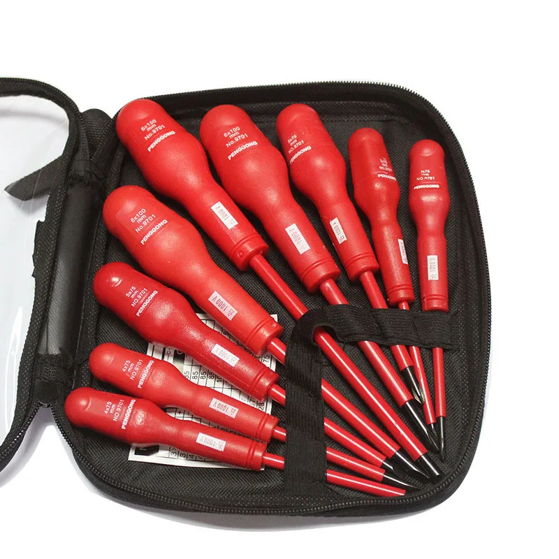 9 Pcs/set Precision CR-V High Voltage 1000V Slotted Phillips Insulated Magnetic Screwdriver Set Electrician Dedicated Hand Tools
9 Pcs/set Precision CR-V High Voltage 1000V Slotted Phillips Insulated Magnetic Screwdriver Set Electrician Dedicated Hand Tools