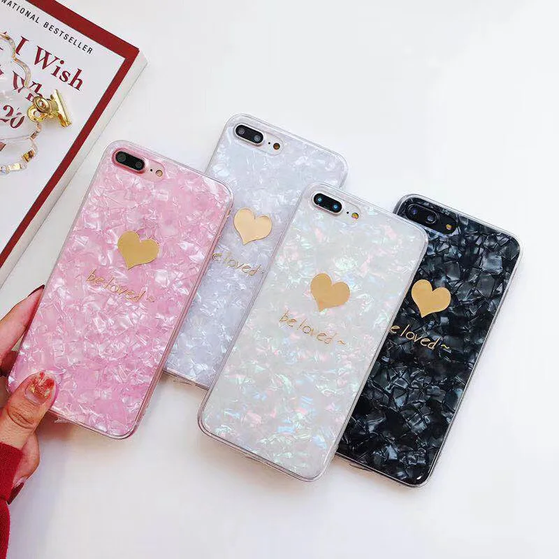 Роскошные раковины Телефон чехол для iphone X с надписью BE LOVED печати IMD мягкий 6S 6 7 8