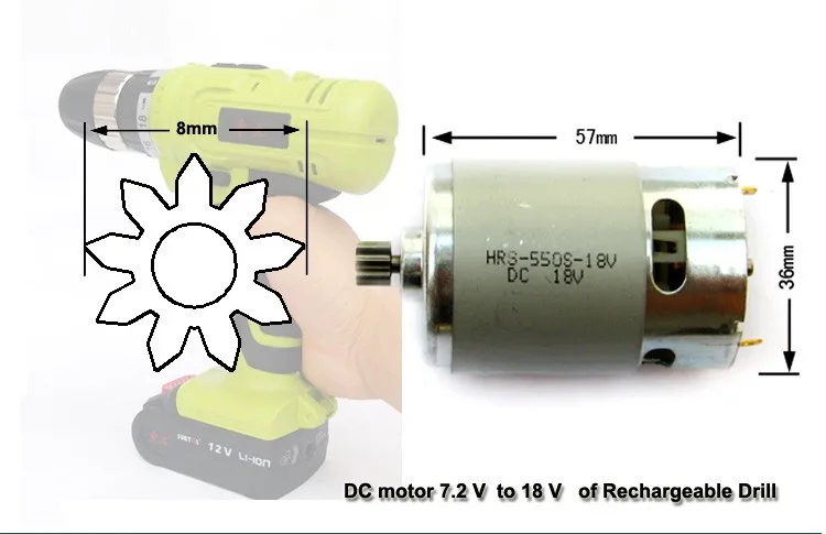Factory direct HRS-550S-12 Voltage 9 Toothed Gear ( 8mm) DC motor of Electric drill
Factory direct HRS-550S-12 Voltage 9 Toothed Gear ( 8mm) DC motor of Electric drill