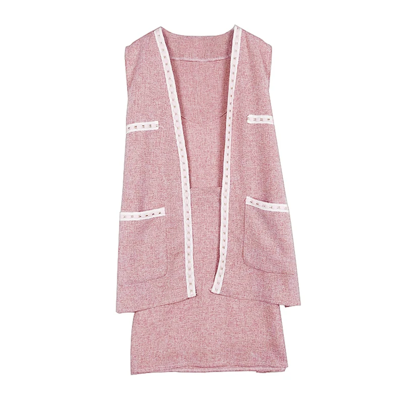 PERHAPS U Women Pink Black Set Two Pieces Cardigan Sleeveless Tank Empire Mini Skirt Small Fragrance T0159
PERHAPS U Women Pink Black Set Two Pieces Cardigan Sleeveless Tank Empire Mini Skirt Small Fragrance T0159