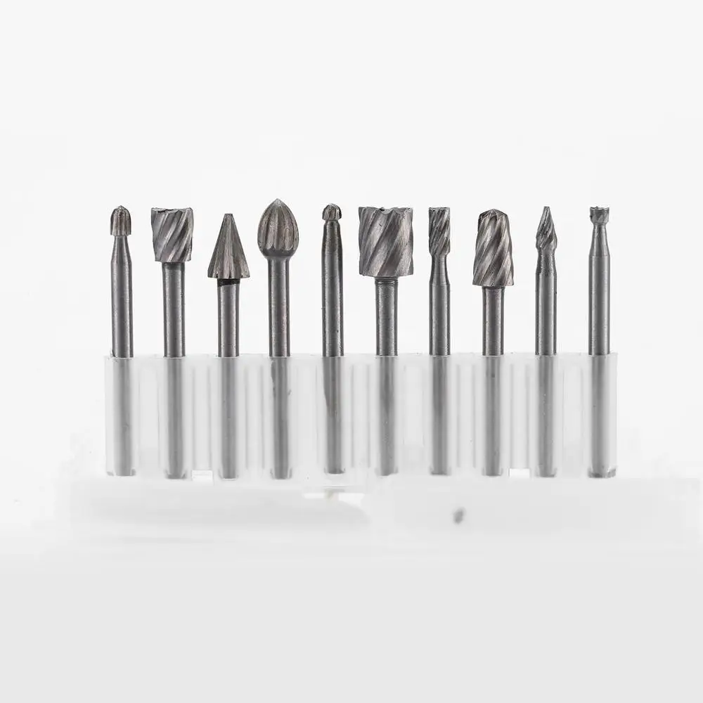 10 Pcs/Set Portable Useful High Speed Steel Burr Grinding Bit Wood Carving Rasps Dremel Drill Bit Tools For 1/8' Shank Tool
10 Pcs/Set Portable Useful High Speed Steel Burr Grinding Bit Wood Carving Rasps Dremel Drill Bit Tools For 1/8' Shank Tool