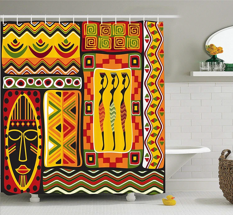 African Decorations Collection African Elements Decorative Historical Original Striped Polyester Fabric Bathroom Shower Curtain
African Decorations Collection African Elements Decorative Historical Original Striped Polyester Fabric Bathroom Shower Curtain