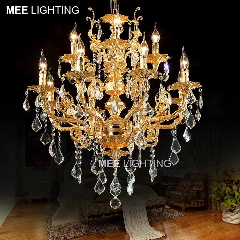 Modern Luxury 12 Arms Crystal Chandelier Lamp Gold Suspension Lustre Crystal Light for Foyer Lobby MD8857 L8+4 D750mm H750mm
Modern Luxury 12 Arms Crystal Chandelier Lamp Gold Suspension Lustre Crystal Light for Foyer Lobby MD8857 L8+4 D750mm H750mm