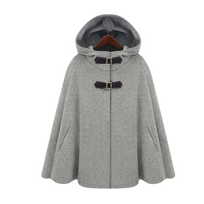 Autumn Winter Jacket Womens Coats Fuax Cashmere Wool Hooded Batwing Sleeve Cape Clothing Female Fashion Cloak
Autumn Winter Jacket Womens Coats Fuax Cashmere Wool Hooded Batwing Sleeve Cape Clothing Female Fashion Cloak