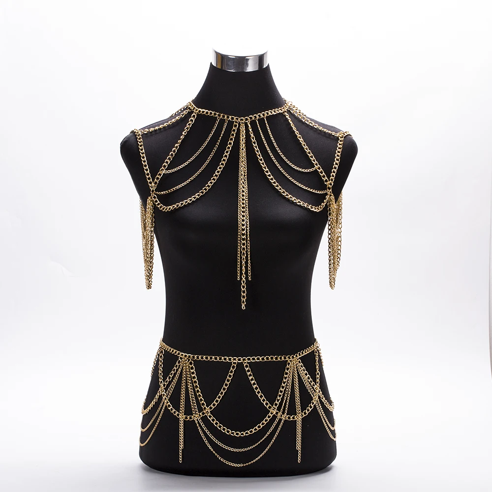 Hot 2020 Fashion Jewelry Accessories Punk Heavy Metal Multilayer Tassel Gold Body Chain Long Necklace Statement For Women
Hot 2020 Fashion Jewelry Accessories Punk Heavy Metal Multilayer Tassel Gold Body Chain Long Necklace Statement For Women
