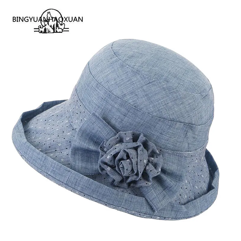 BINGYUANHAOXUAN Top grade lady sun hat summer Anti UV beach hat good quality women fashion wide brim flower bucket hat
BINGYUANHAOXUAN Top grade lady sun hat summer Anti UV beach hat good quality women fashion wide brim flower bucket hat
