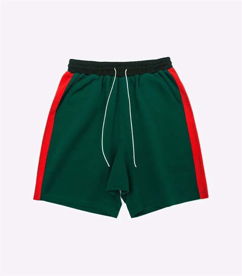2019 SS New Side Stripe Drawstring Shorts Hip Hop Summer Skate Board Harem Green Red Terry Oversized Streewear | Мужская одежда