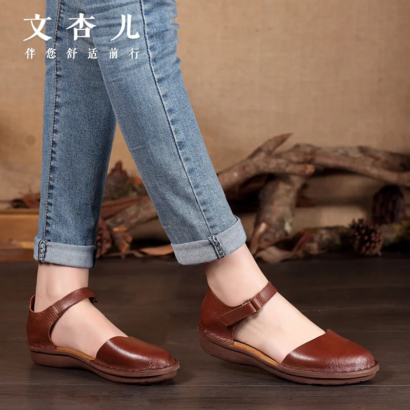 Whensinger - Women Flat Shoes loafers Genuine Leather sandals manual Vintage Casual Flats Shoe
Whensinger - Women Flat Shoes loafers Genuine Leather sandals manual Vintage Casual Flats Shoe