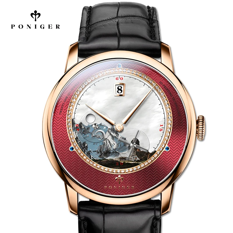 Switzerland Luxury Brand PONIGER Japan Import Automatic Mechanical Men's Watches Scenery Dial Waterproof Sapphire Clocks P723-2
Switzerland Luxury Brand PONIGER Japan Import Automatic Mechanical Men's Watches Scenery Dial Waterproof Sapphire Clocks P723-2