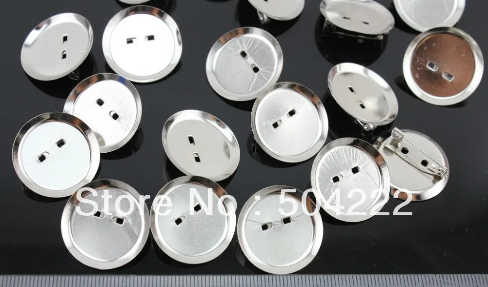 Set of 150pcs metal Silver tone stainless steel Brooch Pin Backs back pins w/25mm round pad -JS0089 
Set of 150pcs metal Silver tone stainless steel Brooch Pin Backs back pins w/25mm round pad -JS0089