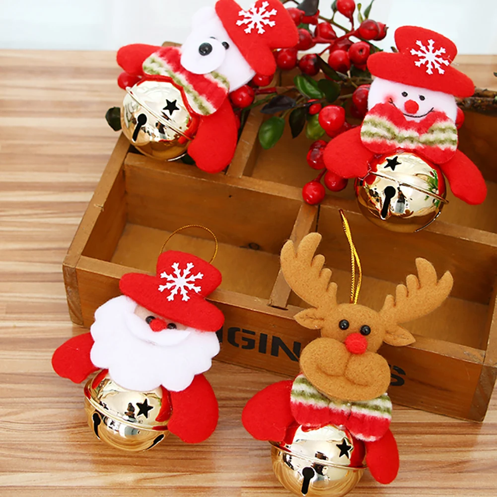 1 Pc Christmas Bells Decoration Tree Ornaments Snowman/Santa Claus/Bear/Elk(Color Random) As Shown | Дом и сад