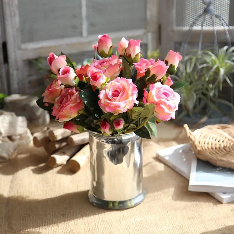 2 heads/bunch high quality artificial rose flowers Vivid roses Silk Flower Bride Home Wedding party decoration
2 heads/bunch high quality artificial rose flowers Vivid roses Silk Flower Bride Home Wedding party decoration