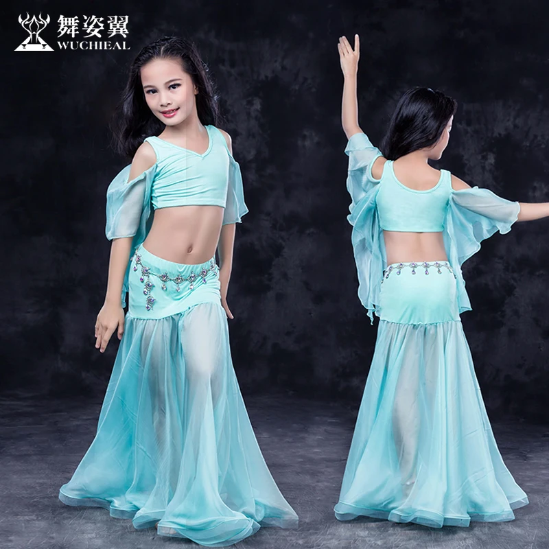 

Hot Sale New Oriental Dance Costumes Wuchieal kids girls Belly Dance Costume top+skirt suits performance Clothes RT155