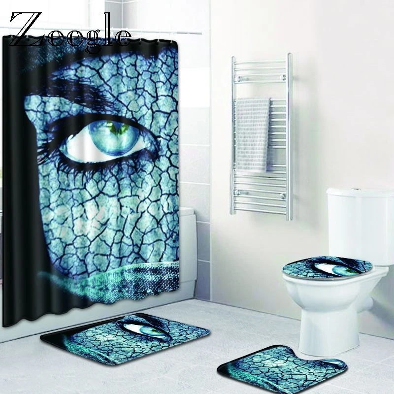 Zeegle Bath Mats Toilet Seat Cover Floor Mat Bathroom Decoration Water-absorbing Non-slip Bathroom Rug 4Pcs with Shower Curtain
Zeegle Bath Mats Toilet Seat Cover Floor Mat Bathroom Decoration Water-absorbing Non-slip Bathroom Rug 4Pcs with Shower Curtain