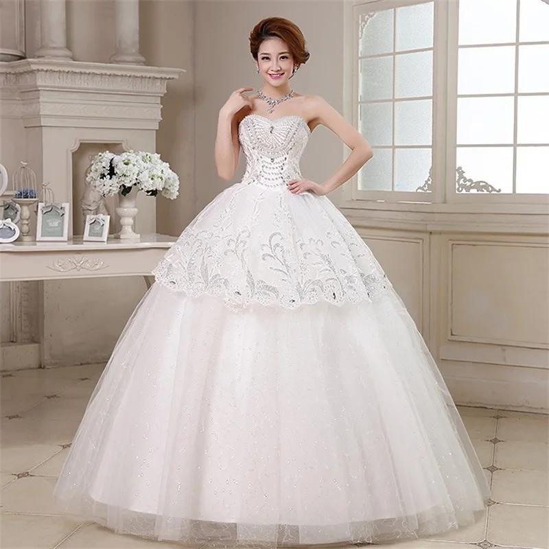 2017 New Wedding Dresses White/Ivory Princess Bridal Gown Sweetheart Floor Length Ball Gown Luxury Beads Vestidos De Novia
2017 New Wedding Dresses White/Ivory Princess Bridal Gown Sweetheart Floor Length Ball Gown Luxury Beads Vestidos De Novia