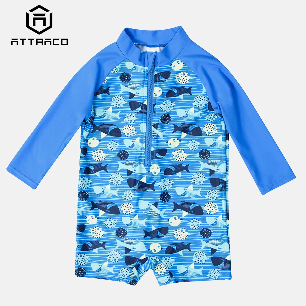 Attraco One-Piece Baby Boy's Zipper Swimwear Fish Printed Rashguard Swimsuit Child Long Sleeve Rash Guard UPF 50+ Beach Wear
Attraco One-Piece Baby Boy's Zipper Swimwear Fish Printed Rashguard Swimsuit Child Long Sleeve Rash Guard UPF 50+ Beach Wear
