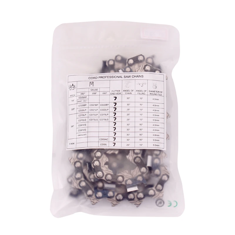 2 Pieces CORD Chainsaw Chains .325" 0.058 74L Full Chisel Professional Saw Chains Fit For Wooding Cutting Chainsaw CD21BP74L
2 Pieces CORD Chainsaw Chains .325" 0.058 74L Full Chisel Professional Saw Chains Fit For Wooding Cutting Chainsaw CD21BP74L