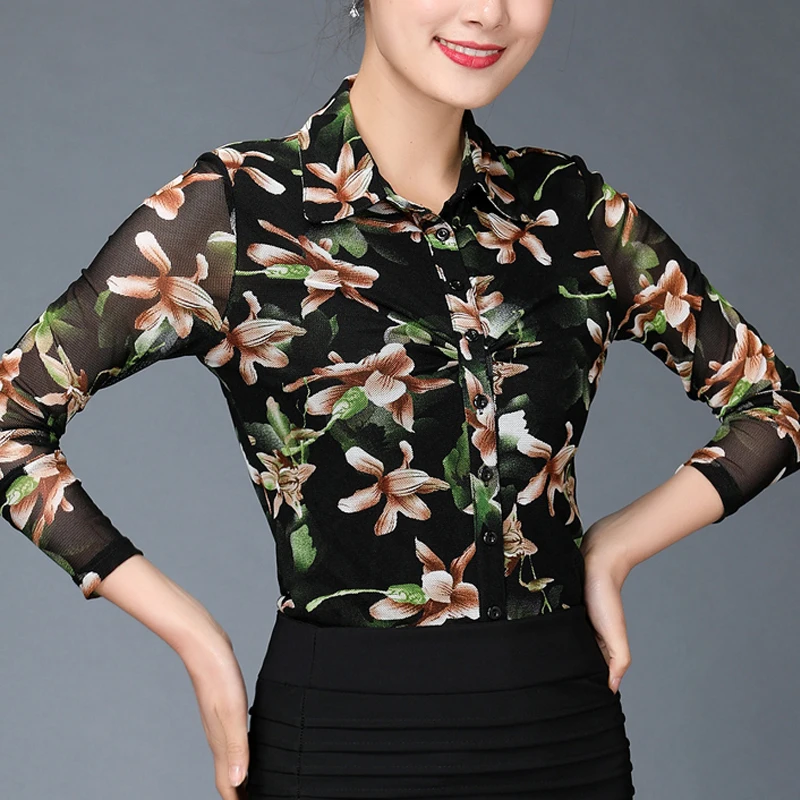Spring Fall Fashion Office Ladies Womens Long Sleeve Stretch Floral Print Mesh Tops And Blouses , Top Blouse Shirt For Women
Spring Fall Fashion Office Ladies Womens Long Sleeve Stretch Floral Print Mesh Tops And Blouses , Top Blouse Shirt For Women