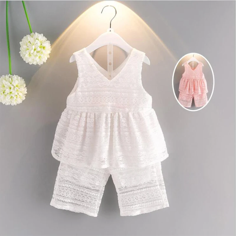 Kids Clothes 2017 Fashion Sleeveless casual Baby Girls lace vest+Shorts 2pcs set Summer Outfits toddler girls clothing summer 2-
Kids Clothes 2017 Fashion Sleeveless casual Baby Girls lace vest+Shorts 2pcs set Summer Outfits toddler girls clothing summer 2-