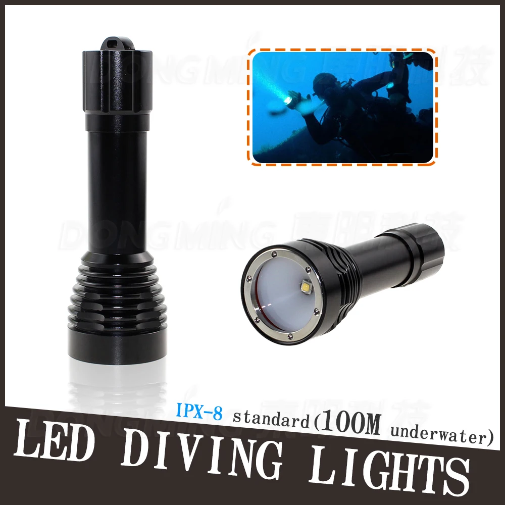 100 м подводный светильник онарь 18650 лм XML XM-L Cree T6 светодиодный фонарик для