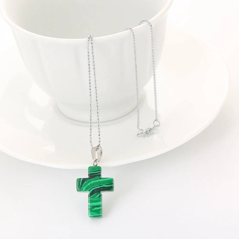 Cross Clavicular Chain Rainbow Onyx Necklace Fashion Lady Jewelry Natural Stone Choker Accessories Crystal Engagement Pendant | Украшения и