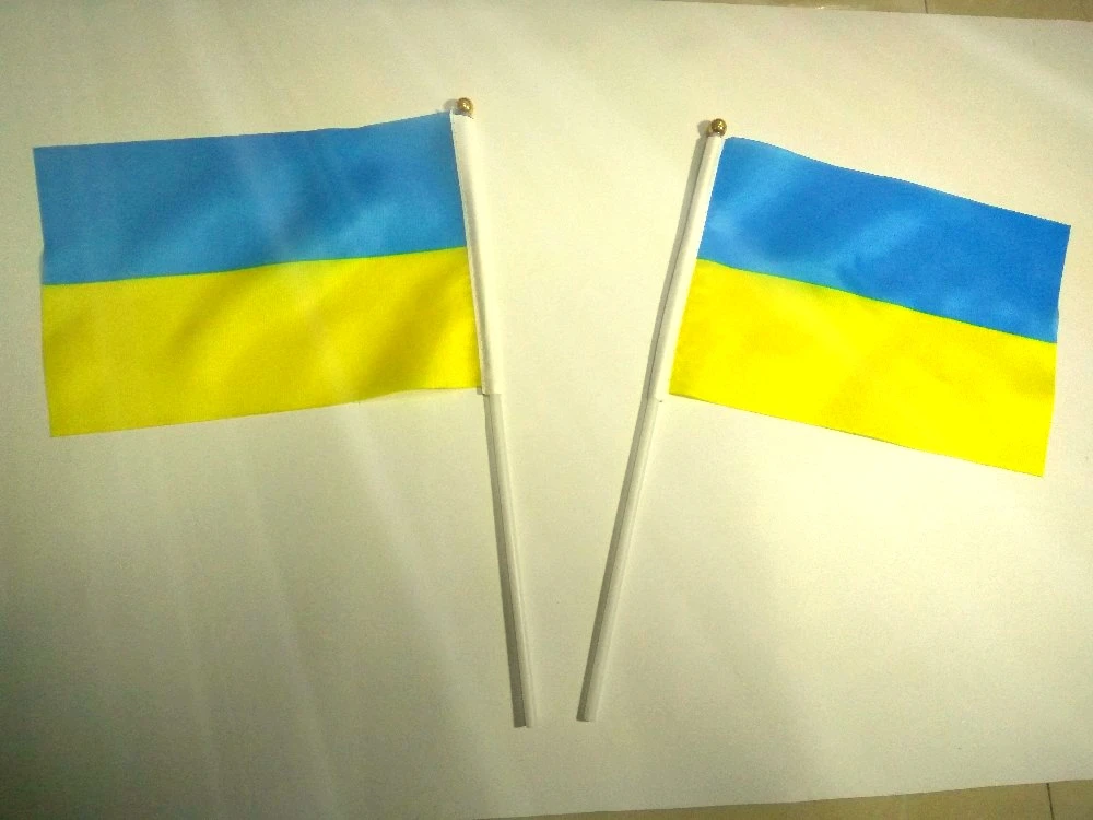 Оптовая продажа, баннеры ручной волны, украинские маленькие государственные флаги из полиэстера с шестом 14*21 см
Оптовая продажа, баннеры ручной волны, украинские маленькие государственные флаги из полиэстера с шестом 14*21 см