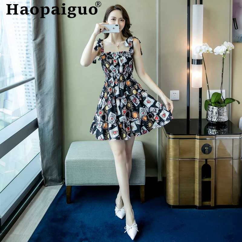 Women's Print Love Cards Summer Dress 2019 Spaghetti Strap Corset Mini Dress Club Wear for Ladies Backless A-line Women Dresses
Women's Print Love Cards Summer Dress 2019 Spaghetti Strap Corset Mini Dress Club Wear for Ladies Backless A-line Women Dresses