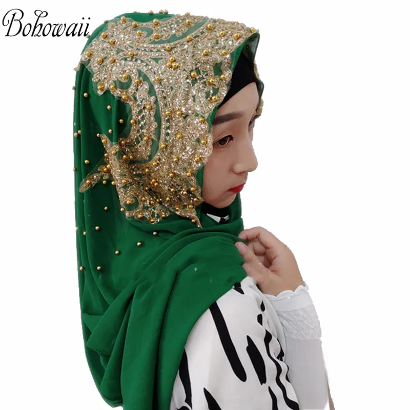 BOHOWAII Muslim Women Hijab HeadScarf 25 Colors Chiffon Hidjab Femme Pearl Sequins Long Scarfs for Ladies Muslim Scarves
BOHOWAII Muslim Women Hijab HeadScarf 25 Colors Chiffon Hidjab Femme Pearl Sequins Long Scarfs for Ladies Muslim Scarves