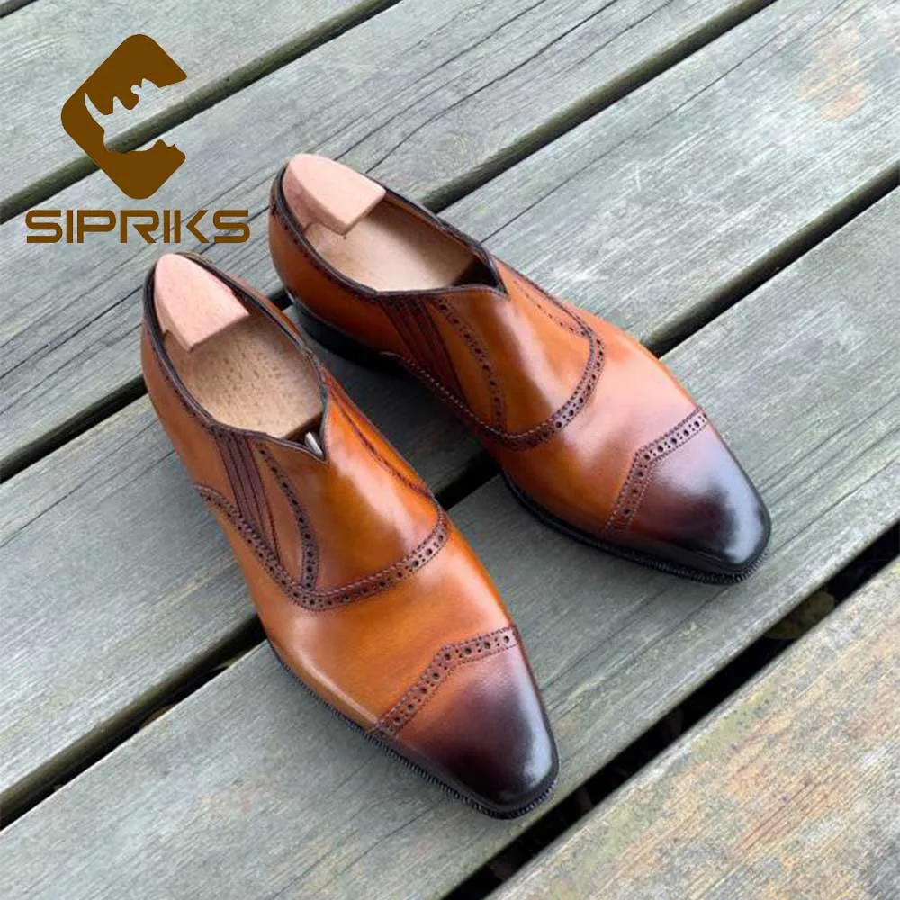 Sipriks Mens Handmade Goodyear Wellted Shoes Calf Leather Patina Retro Gents Suit Social Shoes Designer Slip-On Brogue Shoes 44
Sipriks Mens Handmade Goodyear Wellted Shoes Calf Leather Patina Retro Gents Suit Social Shoes Designer Slip-On Brogue Shoes 44