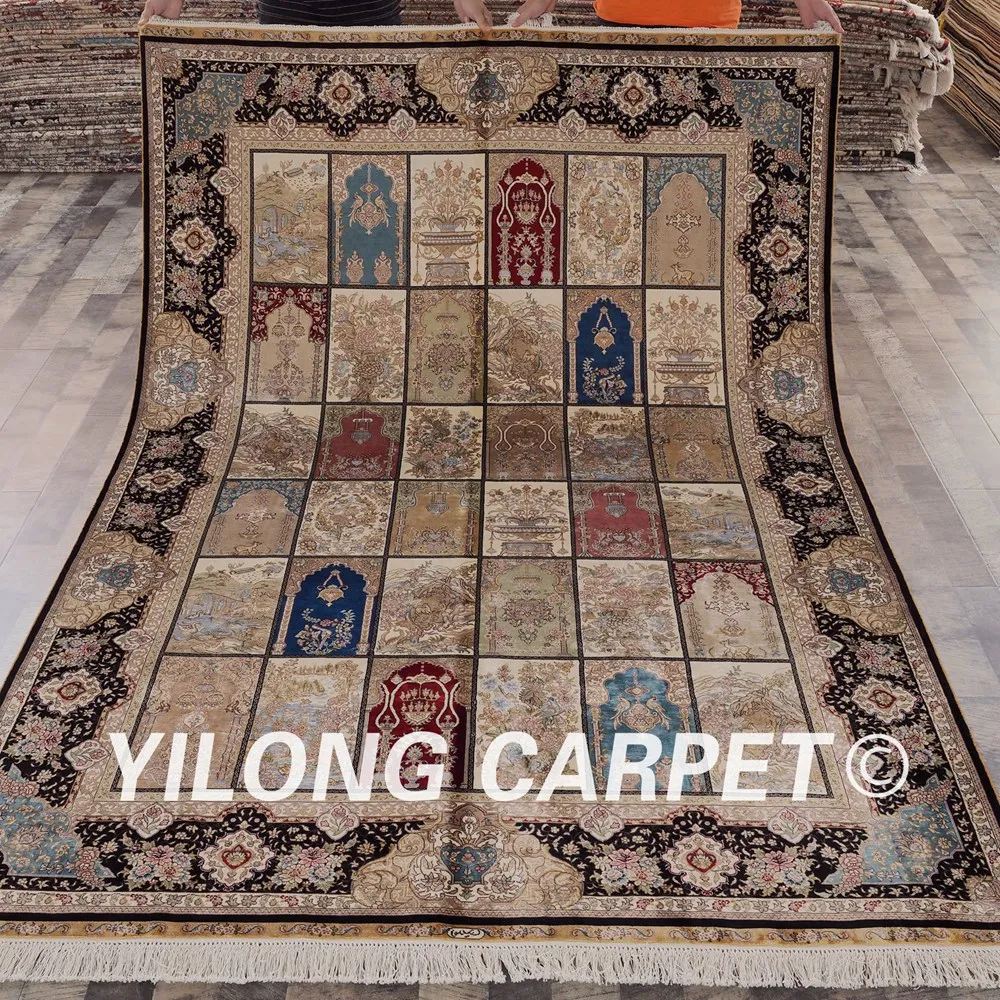 Yilong 6'x9' Hand Knotted Garden Carpet Exquisite Oriental Turkish Silk Rug (YWX087A6x9)
Yilong 6'x9' Hand Knotted Garden Carpet Exquisite Oriental Turkish Silk Rug (YWX087A6x9)