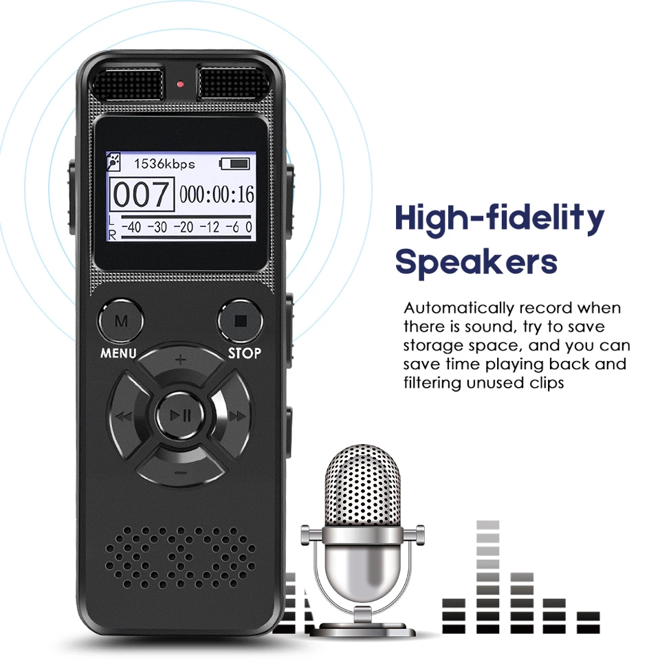Секретный цифровой Аудио Диктофон профессиональный портативный MP3 для бизнеса